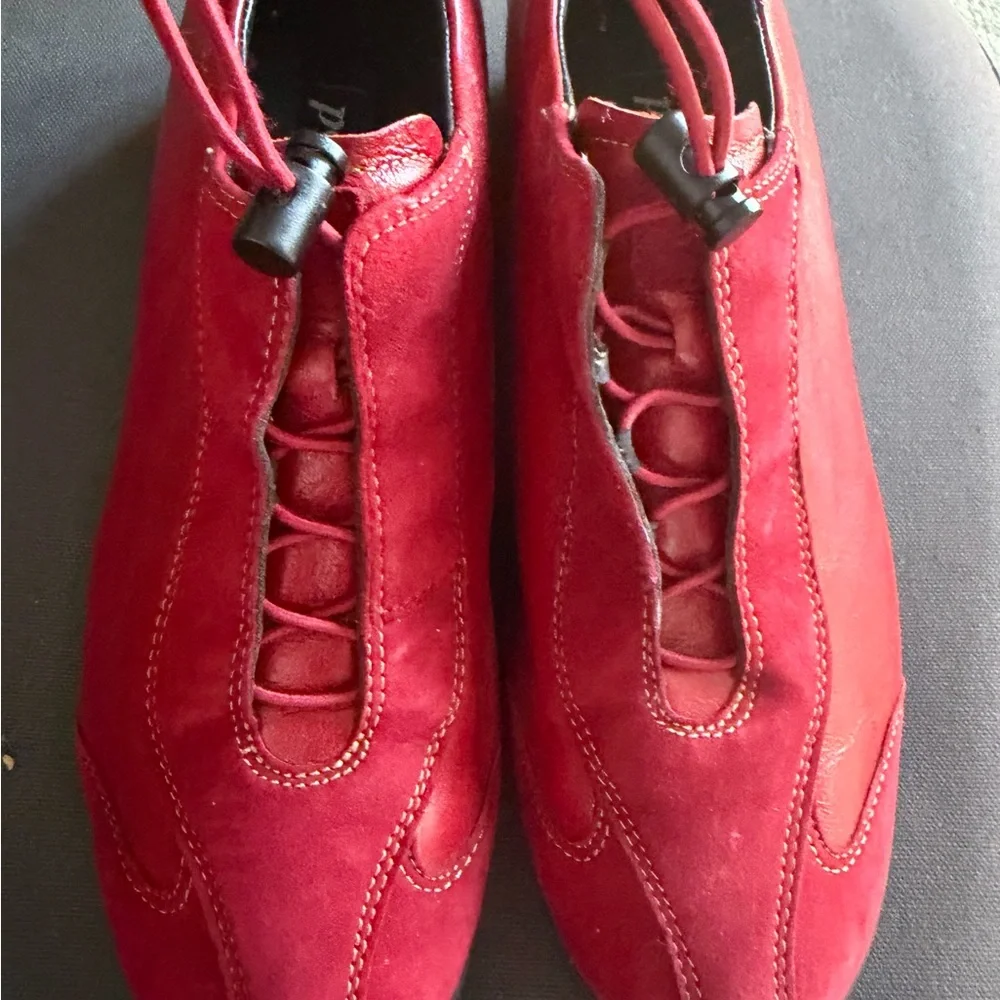 Paul Green Red Leather Women's Loafers - Picture 5 of 16